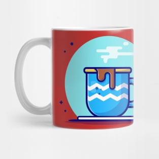 Hot Coffee on Plate Cartoon Vector Icon Illustration Mug